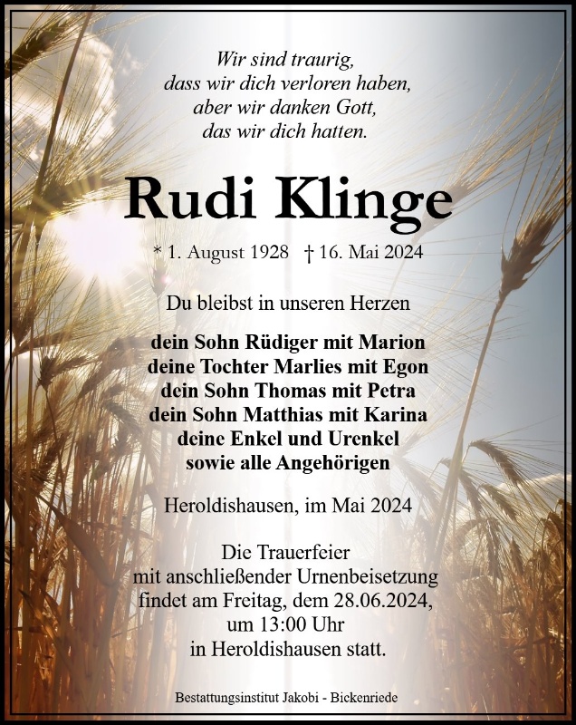 Profilbild von Rudi Klinge